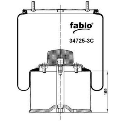 Пневмоподушка 725mb стальной стакан 34725-3C Пневмоподушка 725mb стальной стакан 34725-3C